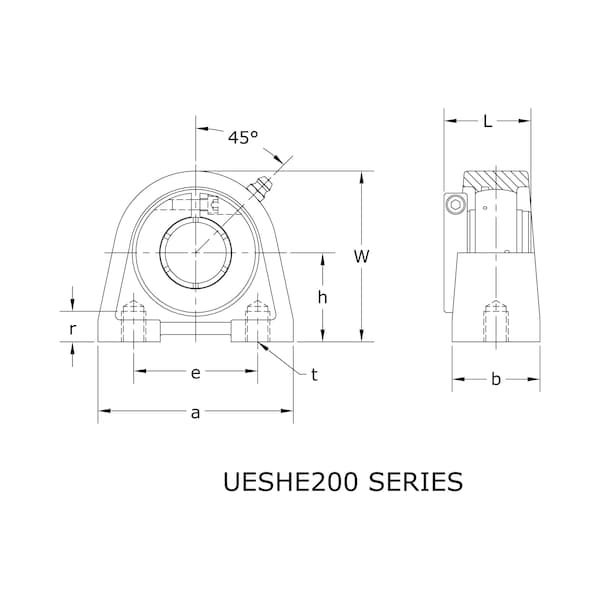 SINGLE ROW BALL BEARING, 2-3/16'' WIDE ACCU-LOC TAPPED BASE PILLOW BLOCK